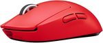Logitech G Pro X Superlight Wireless Mouse, 2.4 GHz Connectivity, 40G Acceleration, 25600DPI Hero Optical Sensor, Up To 70 Hour Battery Life, 5 Buttons, Windows and Mac Compatible, Red | 910-006785