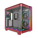 MONTECH, KING 95 Dual-Chamber ATX Mid-Tower PC Gaming Case, High-Airflow, Toolless Panels, Sturdy Curved Tempered Glass Front and Side Panel, ARGB Lighting, Red