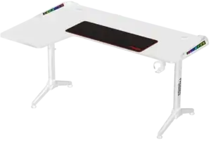 Twisted Minds WARRIOR L Shaped Gaming Desk RGB Left White - TM-Y-LW-RGB