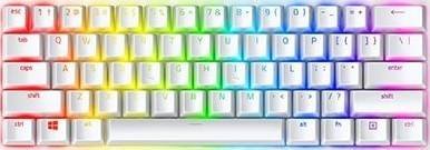 Razer Huntsman Mini 60% Gaming Keyboard, Fastest Keyboard Switches Ever, Linear Red Optical Switches, Chroma RGB Lighting, PBT Keycaps, Onboard Memory - Mercury White | RZ03-03390400-R3M1