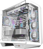 DarkFlash DY470 ATX Computer Case, 7x Pre-Installed aRGB Fans, 360mm Radiators, Up to 10x 120mm Fan Support, Cable Management Panel, 330Â° Immersive Panoramic View, 3 Glass Panels, Ice White | DY470