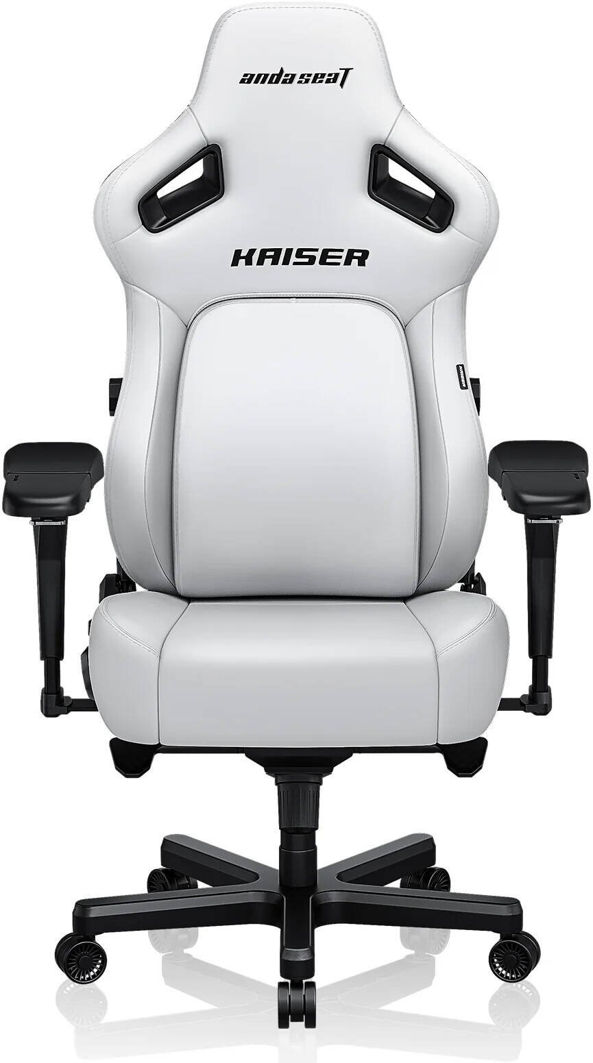 AndaSeat Kasier 4 Series Premium Gaming Chair, 5Â° Sloping Seat Base, Pop-out Lumbar, 5D Armrests, Up to 180kg Max Weight, Premium PVC Leather, XL, Cloudy White | AD12YDDC-XLL-20-W-PVC