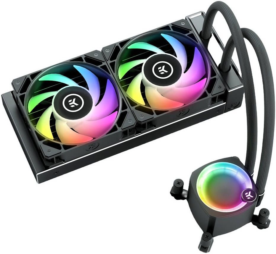 EKWB EK-Nucleus AIO CR240 Lux D-RGB Liquid CPU Cooler, 240mm Radiator, 120 mm D-RGB Daisy-chainable Fans, 550 - 2300 RPM Fan Speed, 72 CFM Air Flow, Applicable for AMD / Intel, Black | 3831109851678