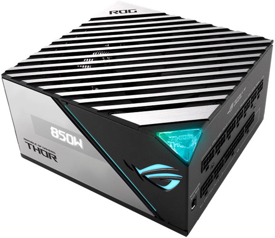 ASUS ROG THOR 850W Platinum II Fully Modular Power Supply, 80 Plus Platinum,135mm Wing-blade Fan with PWM Control, ROG Heatsinks, OLED Display, Aura Sync, Low-ESR Capacitors | 90YE00L2-BONAOO