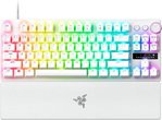 Razer Huntsman V3 Pro Tenkeyless Keyboard, Razer Analog Optical Gen-2 Switch, 1000Hz Polling Rate, Chroma RGB, Magnetic Firm Wrist Rest, English Layout, Type C Cable, White | RZ03-04981700-R3M1