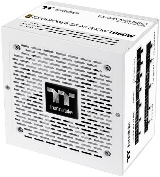 Thermaltake Toughpower GF A3 Snow Power Supply, 1050W Power, 80 Plus Gold Efficiency, PCIe Gen 5 Ready, Japanese Main Capacitor, Active PFC, 120mm FDB Fan, White | PS-TPD-1050FNFAGK-N
