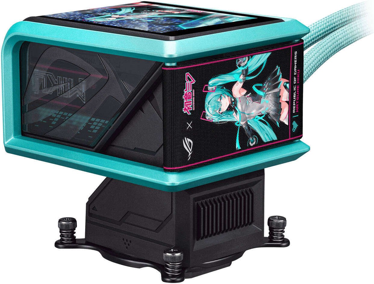 ASUS ROG RYUO IV 360 ARGB Hatsune Miku Edition Liquid CPU Cooler, 6.67" AMOLED Display, 360mm Radiator, 3x 120mm MF-12C aRGB Fans, 2650 RPM Speed, 71.44 CFM Fan Airflow | 90RC01P1-B0EAY0
