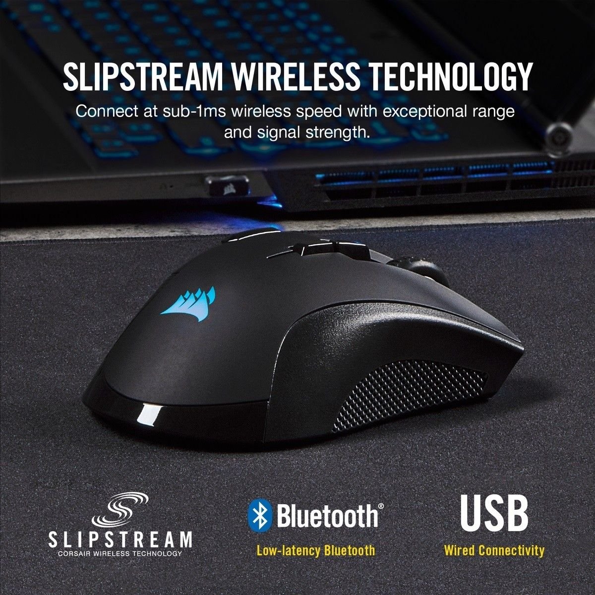 CORSAIR IRONCLAW RGB WIRELESS, Rechargeable Gaming Mouse Bac