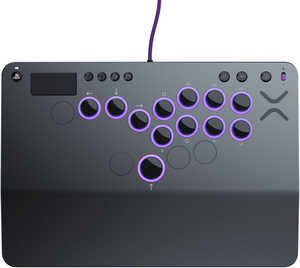 PDP Victrix Pro KO Leverless Fight Stick, For PS5, PS4 & PC, 16 Moveable & Mappable Buttons, Hot-Swappable Cherry MX Speed Silver RGB Switches, 3m Braided USB-C Cable, Black | TBF-3001-05