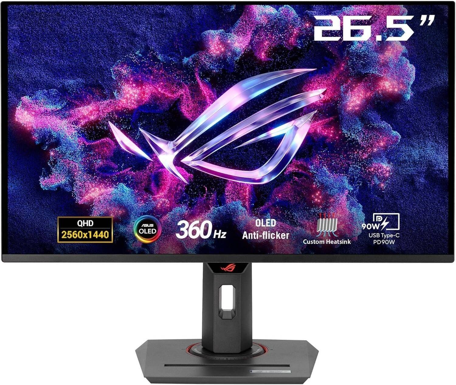 ASUS ROG Strix XG27ACDNG Gaming Monitor, 27" QD-OLED Display, QHD Resolution, 360Hz Refresh Rate, 0.03ms (GtG) Response Time, AMD FreeSync Premium Pro & G-SYNC Compatible, Black | XG27ACDNG