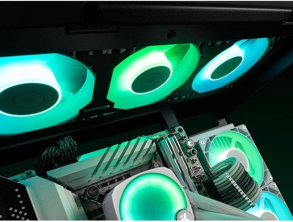 EKWB EK-Nucleus AIO CR240 Lux D-RGB Liquid CPU Cooler, 240mm Radiator, 120 mm D-RGB Daisy-chainable Fans, 550 - 2300 RPM Fan Speed, 72 CFM Air Flow, Applicable for AMD / Intel, White | 3831109897843