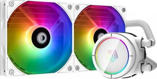 ID-COOLING ZOOMFLOW 240X Snow CPU Water Cooler 5V Addressable RGB AIO Cooler 240mm CPU Liquid Cooler 2X120mm RGB Fan, Intel 115X/2066, AMD TR4/AM4f