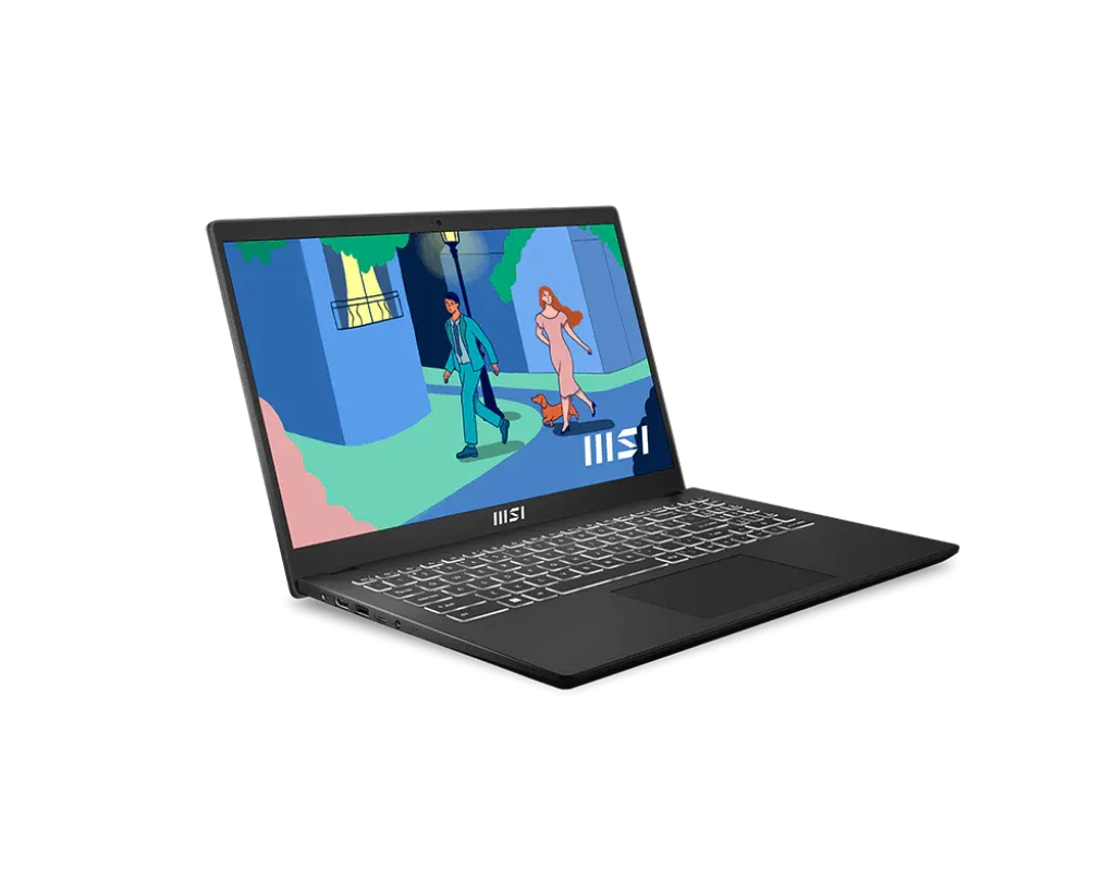 MSI MODERN 15 B12M 9S7-15H112-495 | Intel i3 1215U, 8GB RAM, 256GB SSD, 15.6" FHD IPS, Intel Graphics, Win11 Home, Eng-Arab K/B, Black