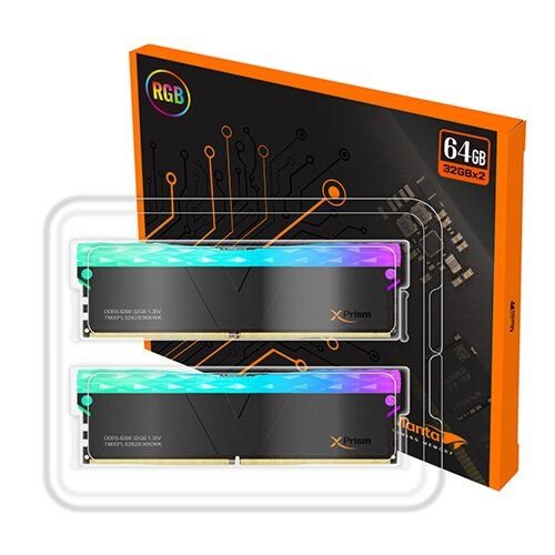 V-Color Manta Xprism RGB 64GB (2x32GB) DRAM 6000MHz CL34 DDR5 RAM â€“ black