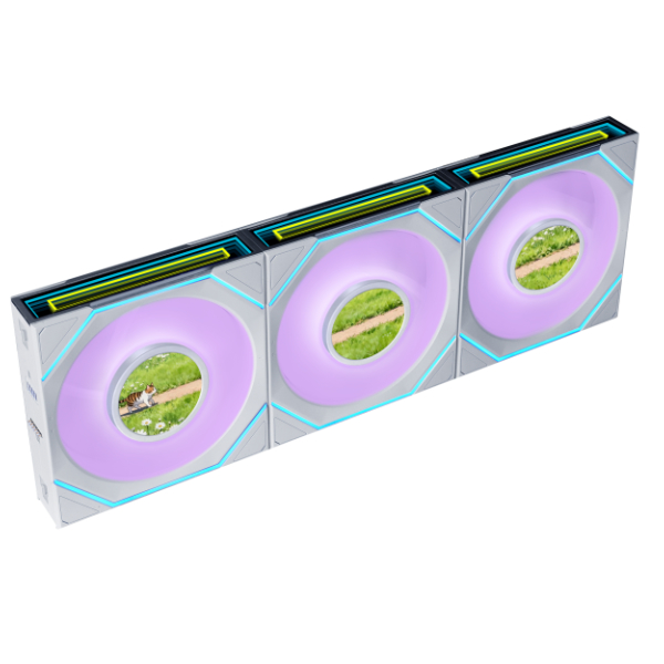 LIAN LI UNI FAN SL-INF LCD FLEX 120mm Reverse Blade 3-Pack (White)