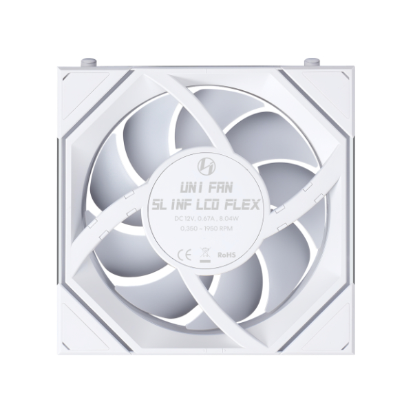 LIAN LI UNI FAN SL-INF LCD FLEX 120mm Reverse Blade 1-Pack (White)