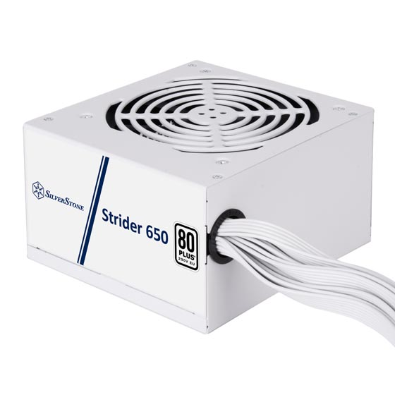 SilverStone Strider 650 Non-Modular Power Supply, 650W Power, 80 Plus Certification, Active PFC, 120mm Silent Fan, Class-Leading Single +12V Rail, ATX Form Factor, White