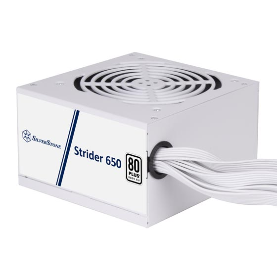 SilverStone Strider 650 Non-Modular Power Supply, 650W Power, 80 Plus Certification, Active PFC, 120mm Silent Fan, Class-Leading Single +12V Rail, ATX Form Factor, White