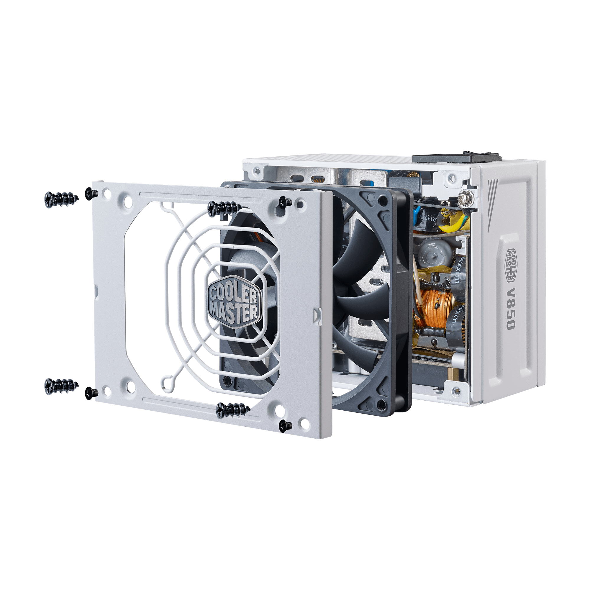 Cooler Master V850 SFX Gold ATX 3.1 White Edition, EU Plug - 850W 80 PLUS Gold, Full Modular Power Supply, SFF/Mini-ITX Power Supply, 92mm FDB Fan, PCIe 5.1 Cable, SFX to ATX Bracket