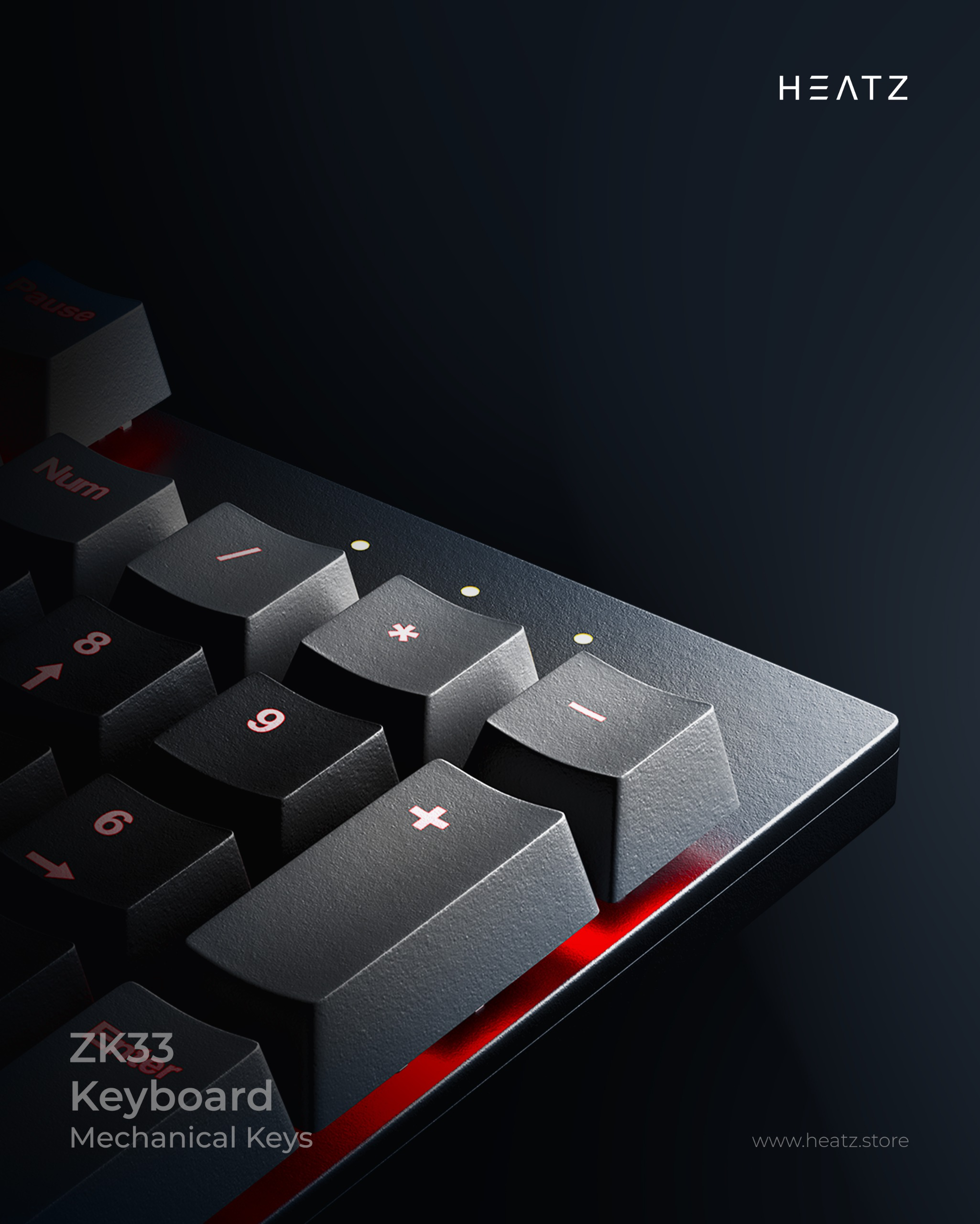 HEATZ ZK33 Mechanical Gaming Keyboard – RGB, 104 Keys, USB Wired