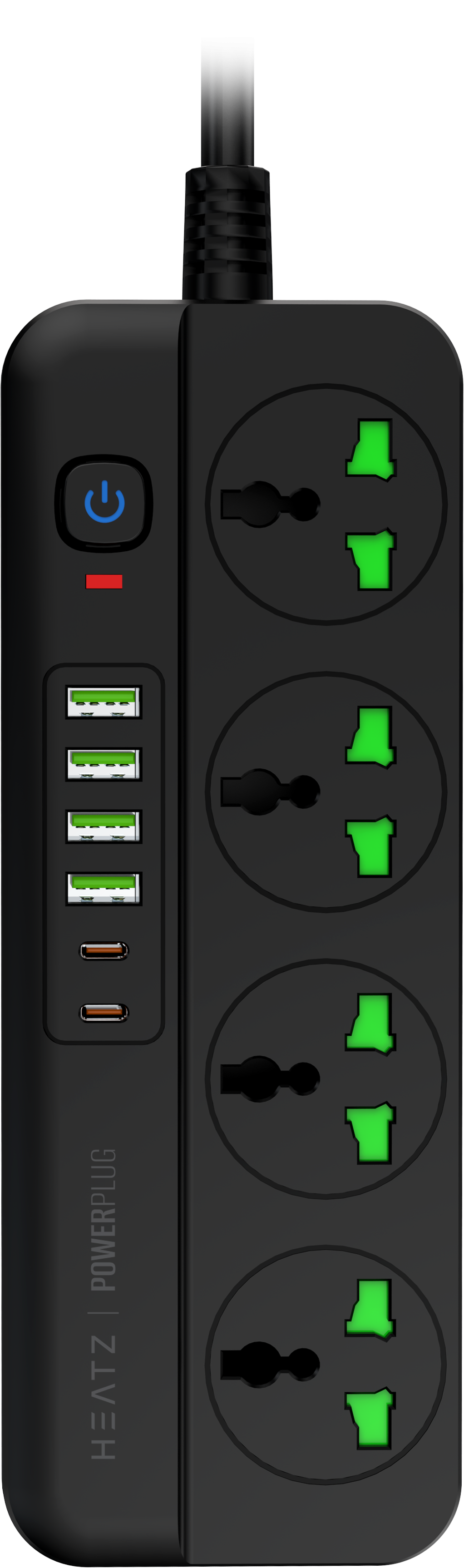 HEATZ ZC614 10-in-1 PowerPlug – 3000W, 6 USB Ports, 2M Cable
